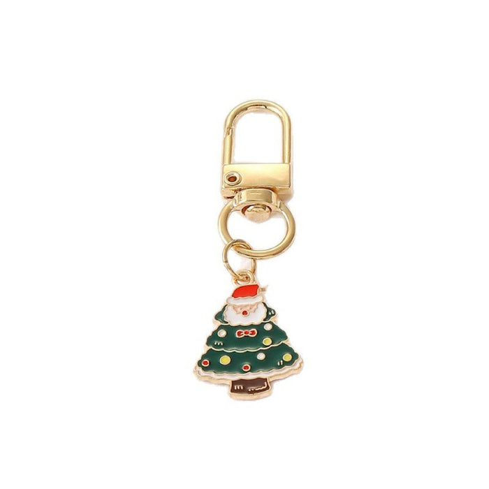 Wholesale Christmas Series Keychain Christmas Tree Alloy Oil Drop Pendant Creative Gift Christmas Decoration