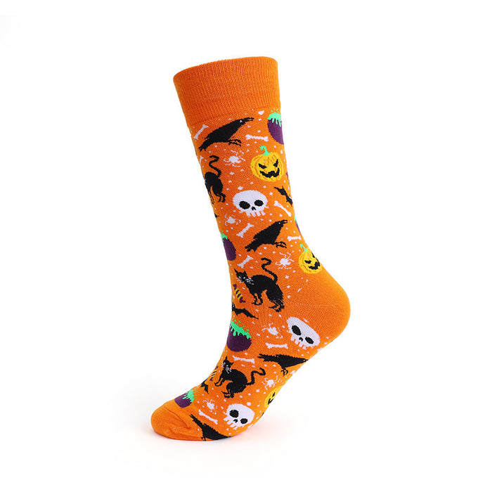Wholesale  Halloween stockings cartoon print casual cotton socks for men and women deont sweat-absorbent sports socks