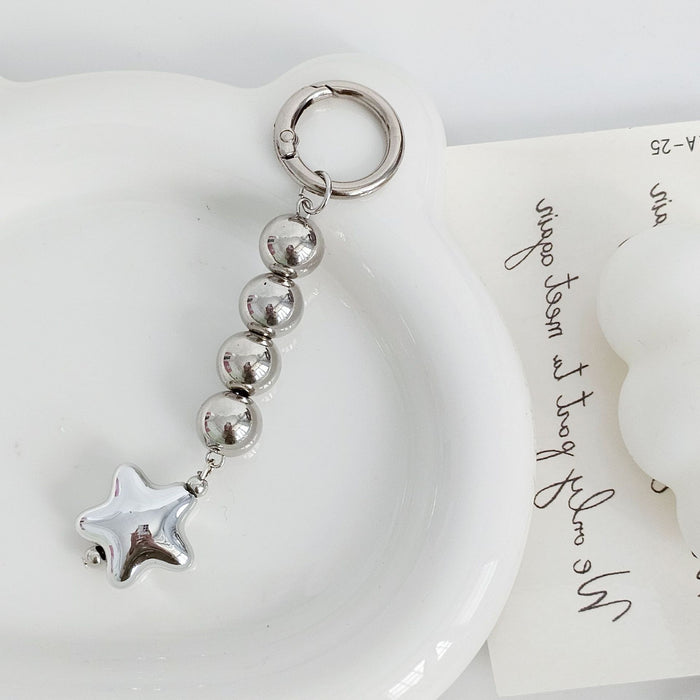 Wholesale silver Star Love Bag Hanging Chain Niche Chain Mobile Phone Pendant