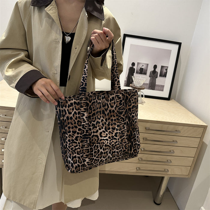 Wholesale Leopard print large capacity tote shoulder bag