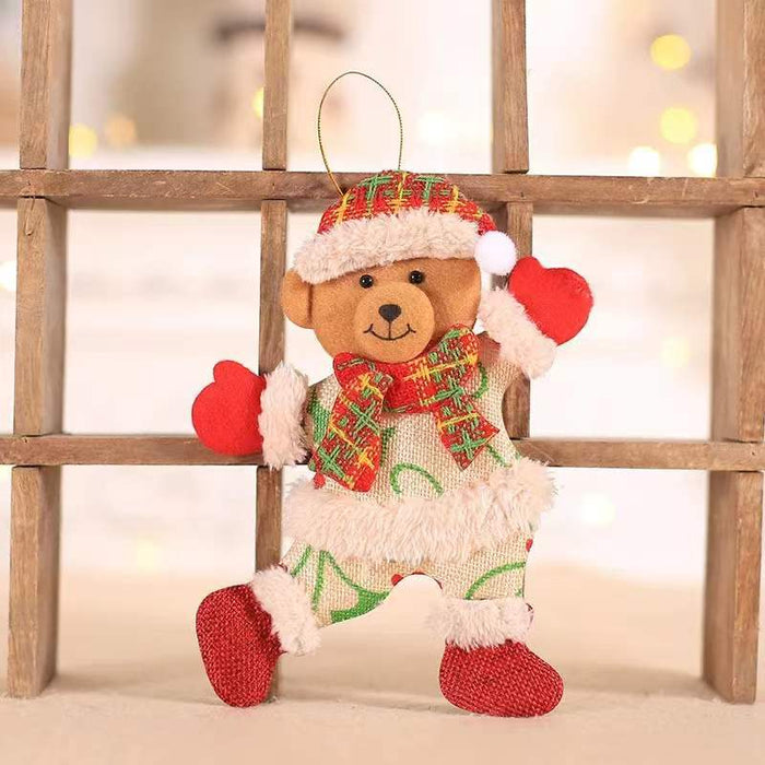 Wholesale Christmas decorations Christmas tree accessories Christmas fabric small doll pendant dancing old snowman doll