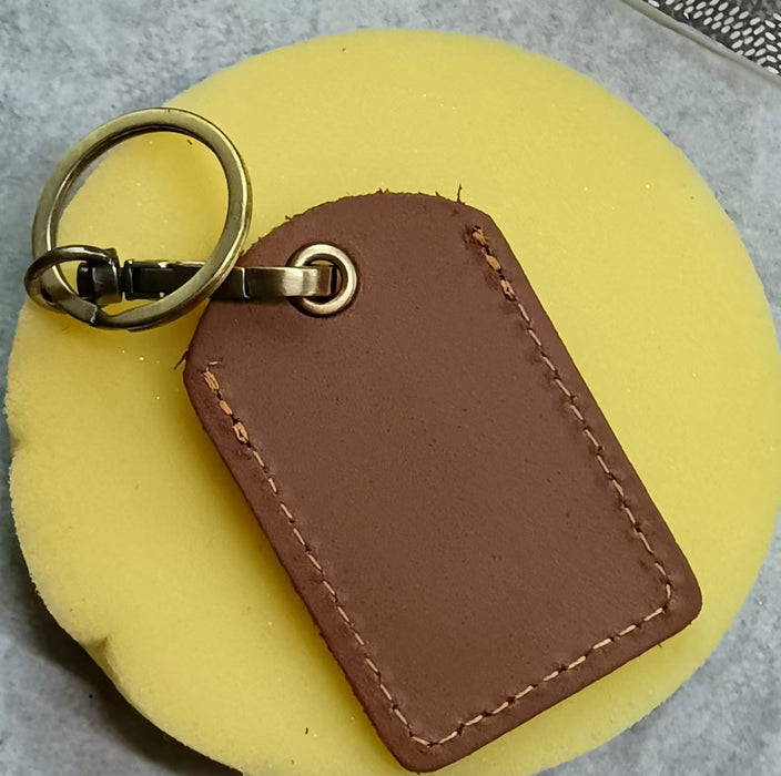 Wholesale Cowhide Access Card Holder Creative Keychain Induction Crazy Horse Leather Card Holder Small Square Access Card Protective Cover