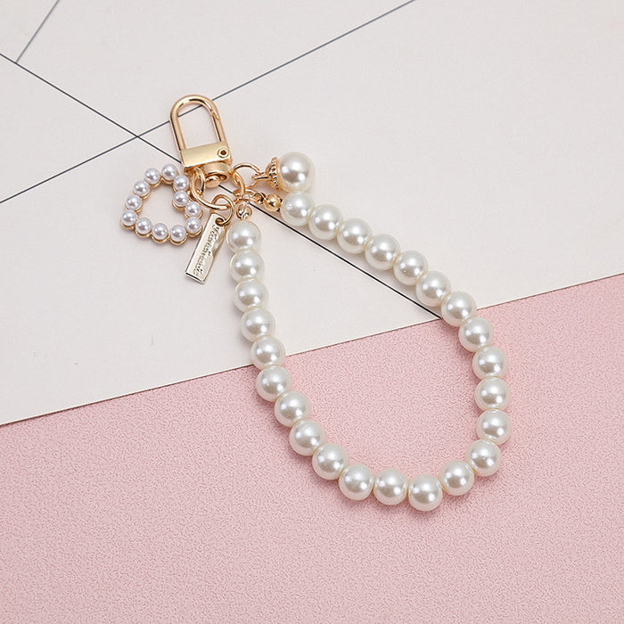 Wholesale Pearl Key Chain Korean Retro Shell Pearl Bag Pendant Headset Hanging Accessories
