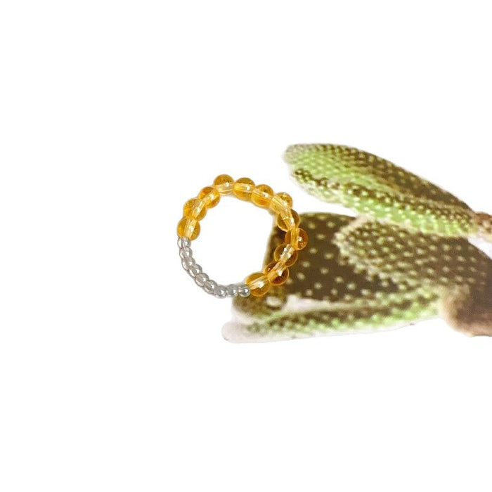 Wholesale Strong light freshwater pearl ring, retro red agate index finger ring, elastic rope ring, stackable ring