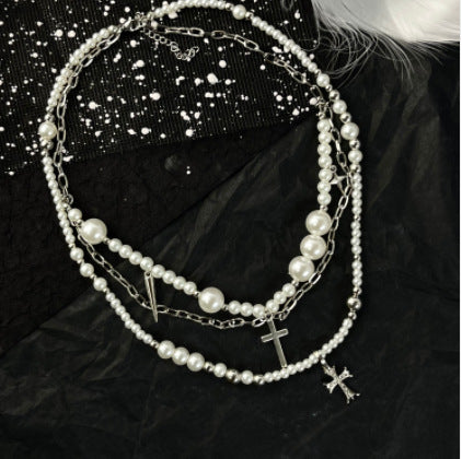 Wholesale multi-layered pearl necklace clavicle chain chocker accessories