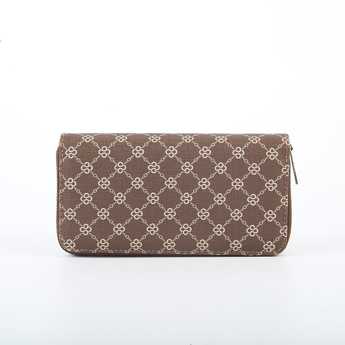 Wholesale Stylish Print PU Long Wallet Fashion Zip Around Clutch Trendy Everyday Handbag MOQ≥3