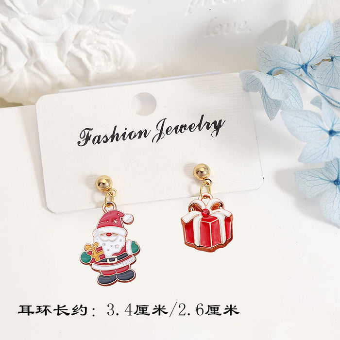 Wholesale Alloy Christmas Earrings Santa Reindeer Bell Pendant Boutique Resale MOQ≥2