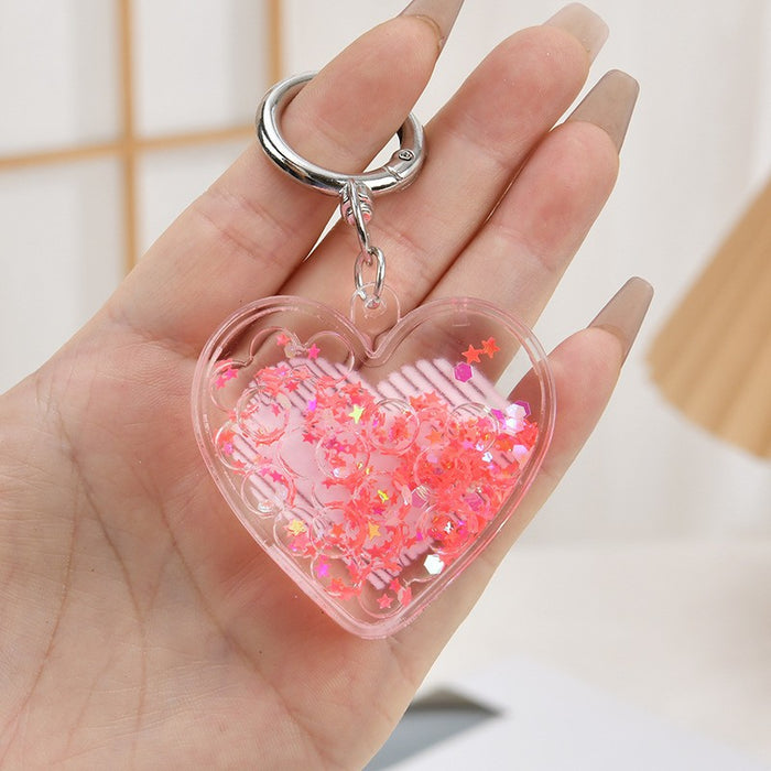 Wholesale Acrylic oil-filled pendant,  glow-in-the-dark iceberg cup keychain