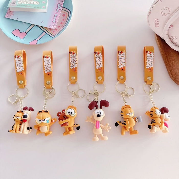 Wholesale Cartoon funny cat keychain small pendant doll car keychain student schoolbag pendant