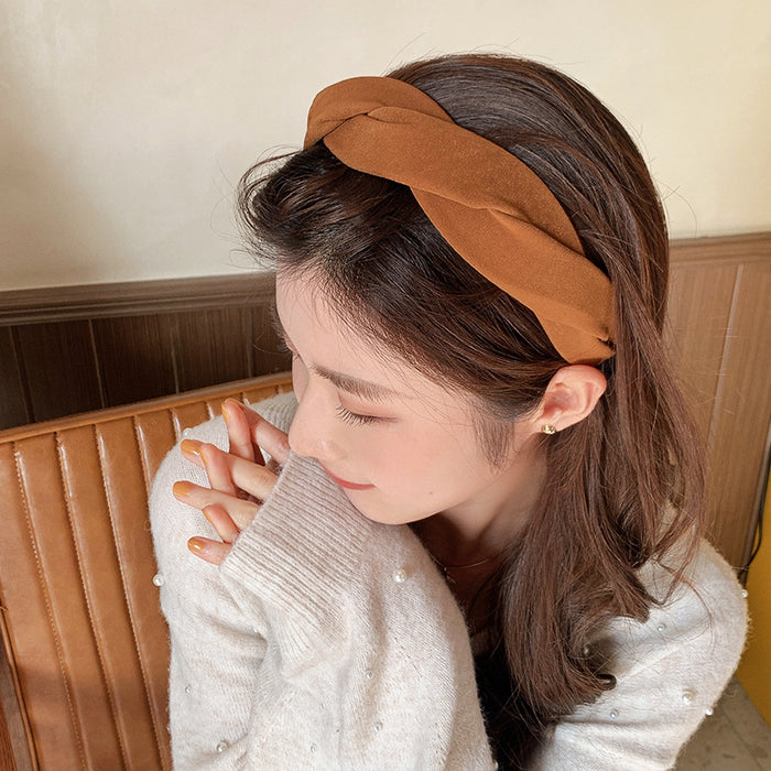 Wholesale Fried Dough Twists Hair Band Advanced Sense Simple Retro Hair Clip Female Headband Hair Jewelry Headwear