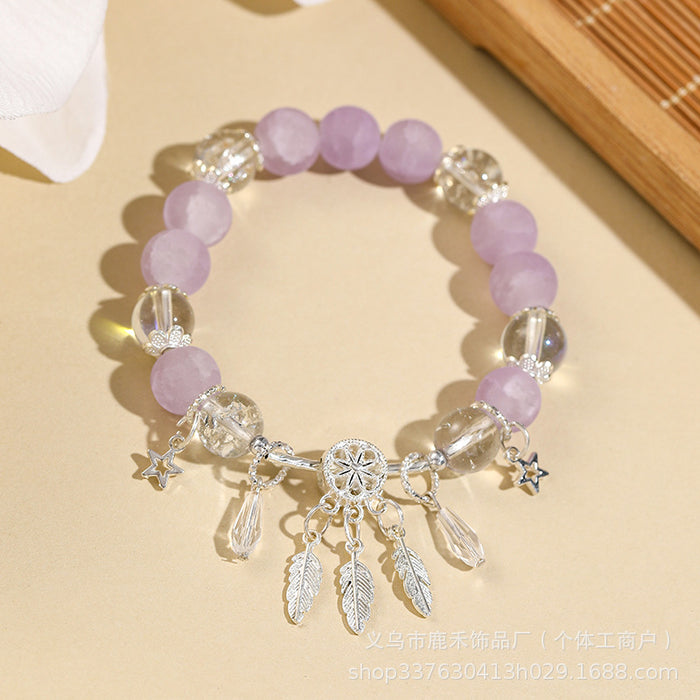 Wholesale Frosted Gradient Glass Beaded Bracelet for Women