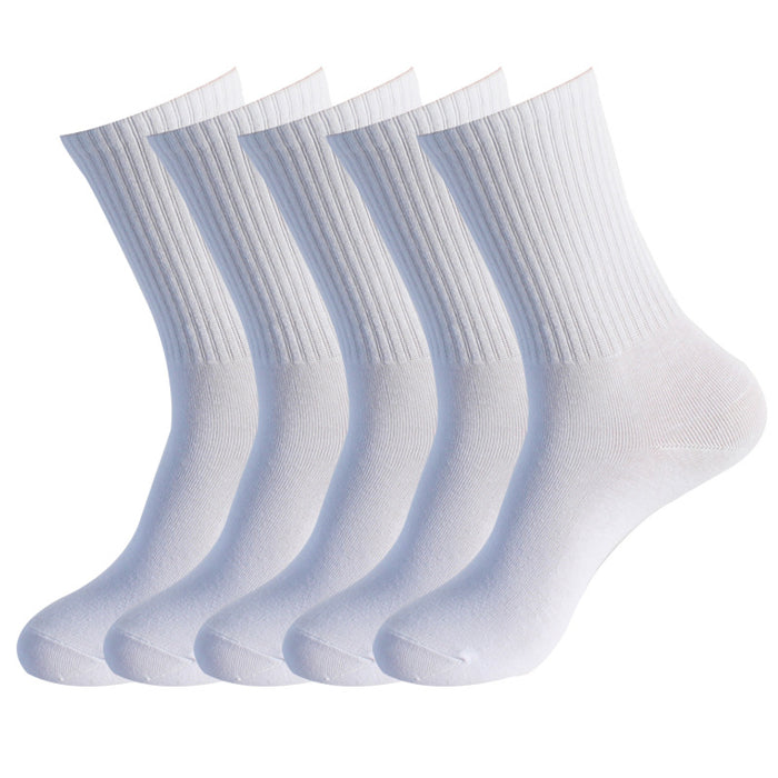 Wholesale High elastic socks, mid length socks, sports sweat absorbing cotton socks, casual solid color long socks