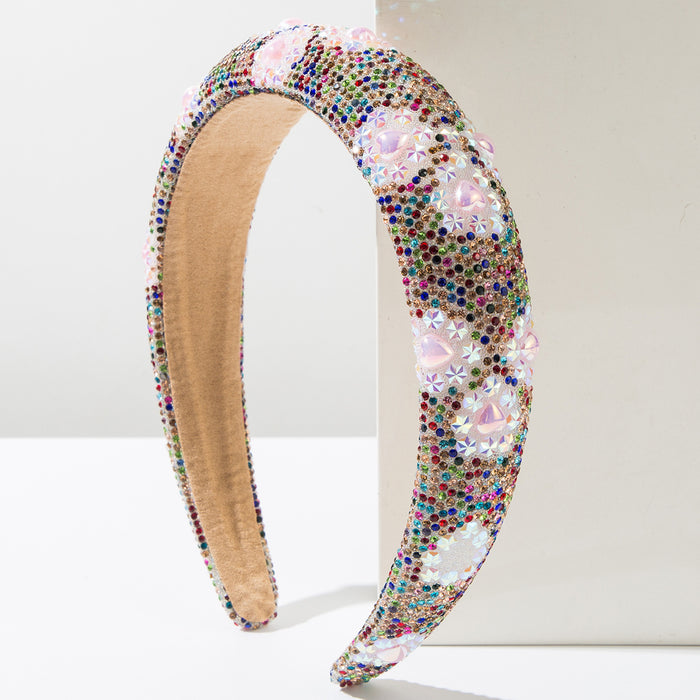 Wholesale Diamond-encrusted sponge height-enhancing headband