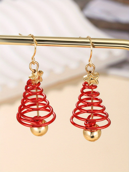 Wholesale Fluorescent Christmas Earrings,  Multi colored Earrings,  Star Christmas Tree Earrings