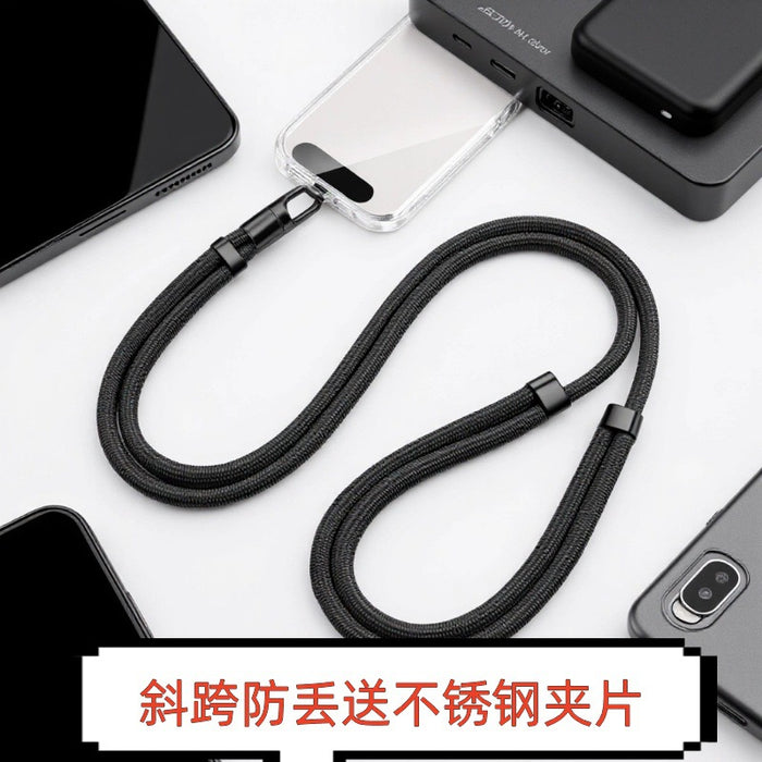 Wholesale Mobile phone lanyard  neck hanging  crossbody  retractable and adjustable anti-lost lanyard with stainless steel clip,  universal style