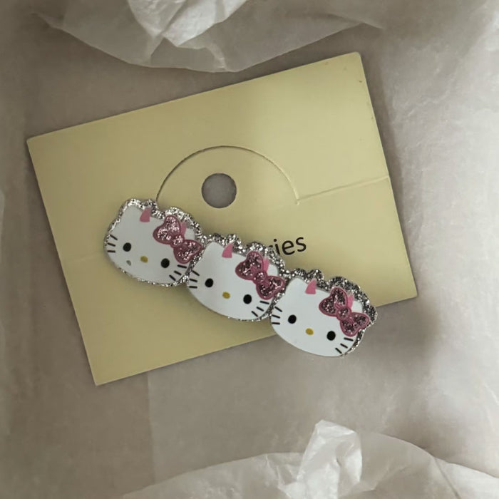 Wholesale Acrylic three-piece cat hairpin sweet and versatile girl side duckbill clip hairpin hair accessories