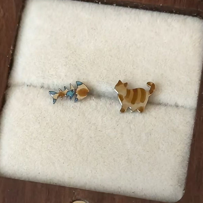 Wholesale Cute dry earrings retro niche minimalist asymmetrical earrings