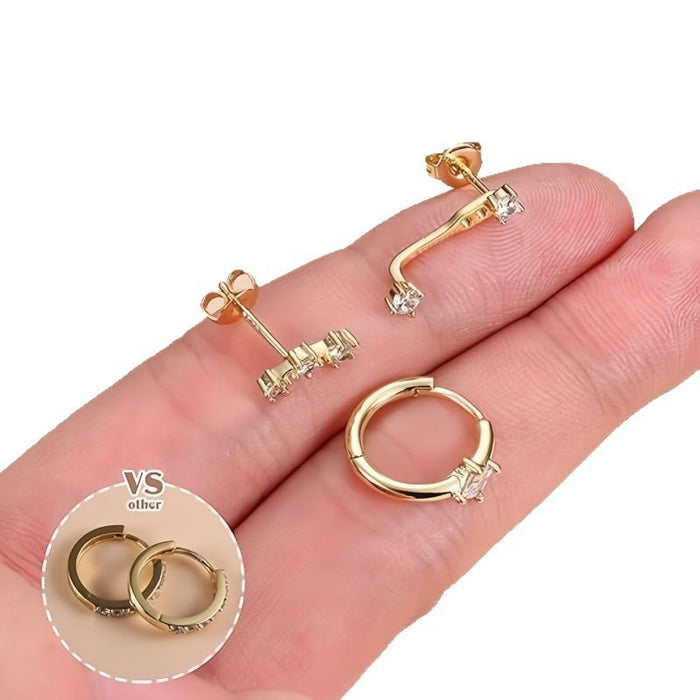 Wholesale Fashionable and trendy flower copper earrings are simple, atmospheric, compact, and high-end