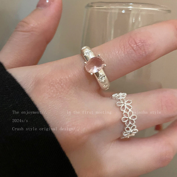Wholesale Flower Ring Opening Adjustable plain Ring Finger Ring