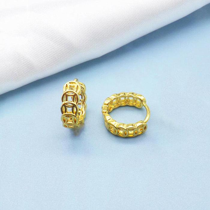 Wholesale copper coin gold silver ear buckle