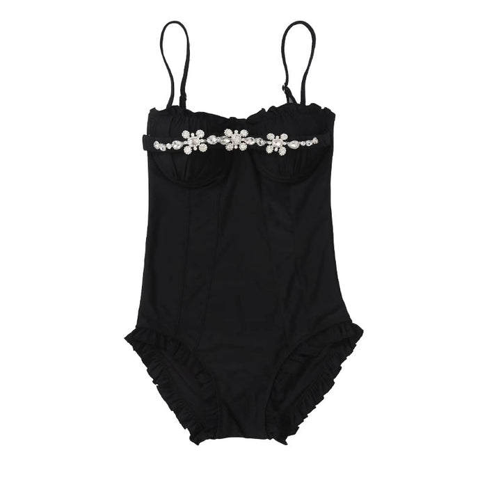 Wholesale Swimsuit one-piece skirt style suspender slimming high-end sexy seaside