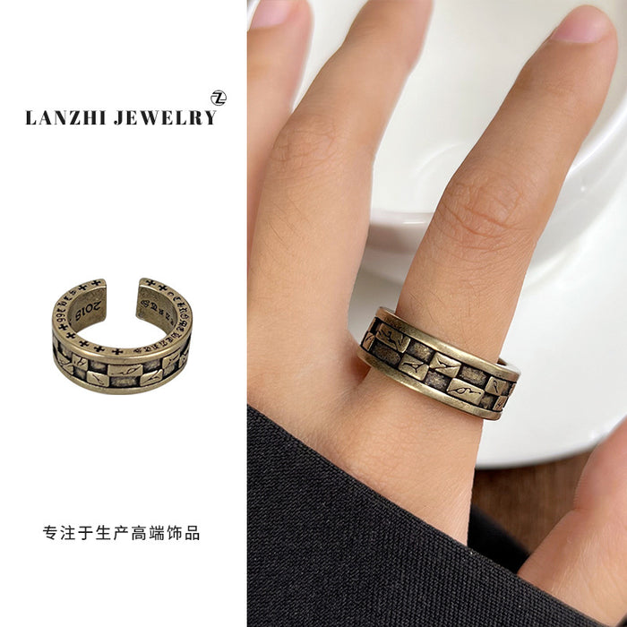 Wholesale Vintage wide open mouth ring jewelry silver ring wholesale