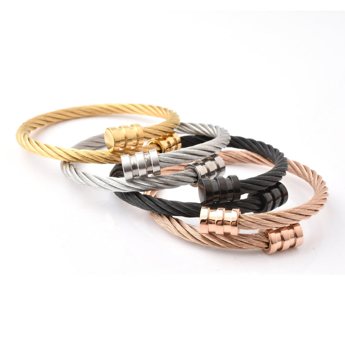Wholesale Titanium Steel Wire Bracelet Punk Open Elastic Jewelry Fashion Bracelet