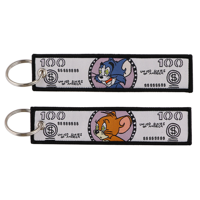 Wholesale Cartoon Cute Capybara Animal Woven Label Lanyard Keychain JDC-KC-KKX005