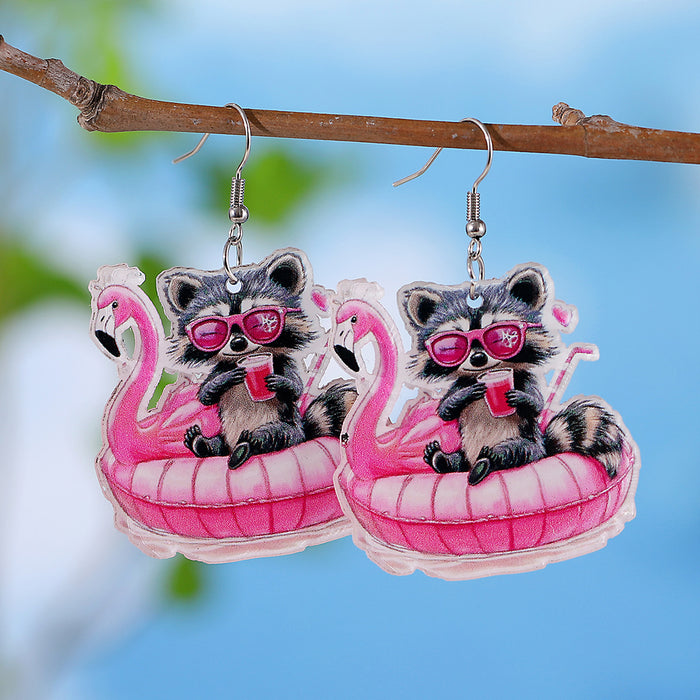 Wholesale Holiday Style Color Sun Watermelon Juice Acrylic Letter Pendant Earrings Beach Holiday Earrings