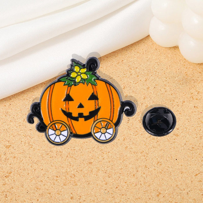 Wholesale  Series Brooch Pumpkin Skull Ghost Alloy Oil Dropping Metal Cartoon Punk Horror Badge