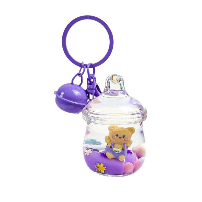 Wholesale bottle bear key chain bag pendant cute bear key chain small jewelry