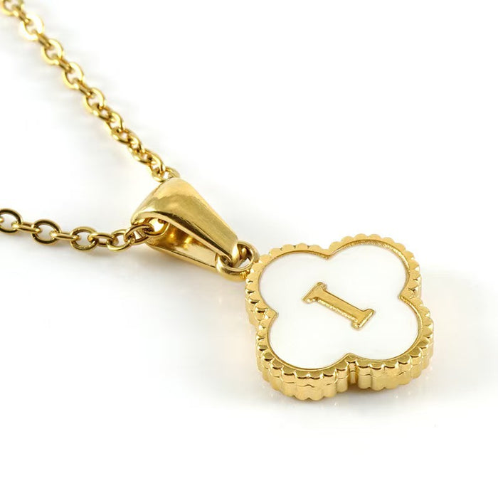 Wholesale Four-leaf clover pendant stainless steel 18K gold necklace