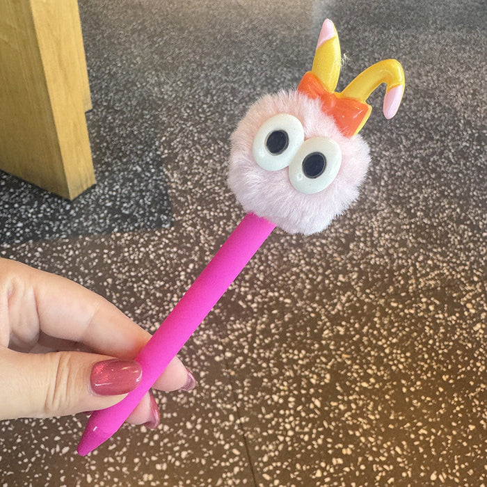 Wholesale Funny and cute pom-pom ballpoint pen