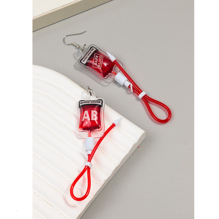 Wholesale Halloween Funny Blood Bag Plastic Earrings JDC-ES-ChouD014