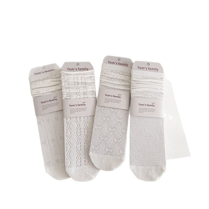Wholesale Thin socks with boneless mesh stacking socks, mid tube socks