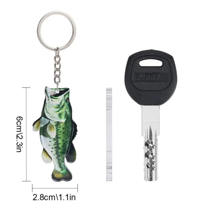 Wholesale Acrylic Bass Fishing Enthusiast Keychain JDC-KC-HuiWen011