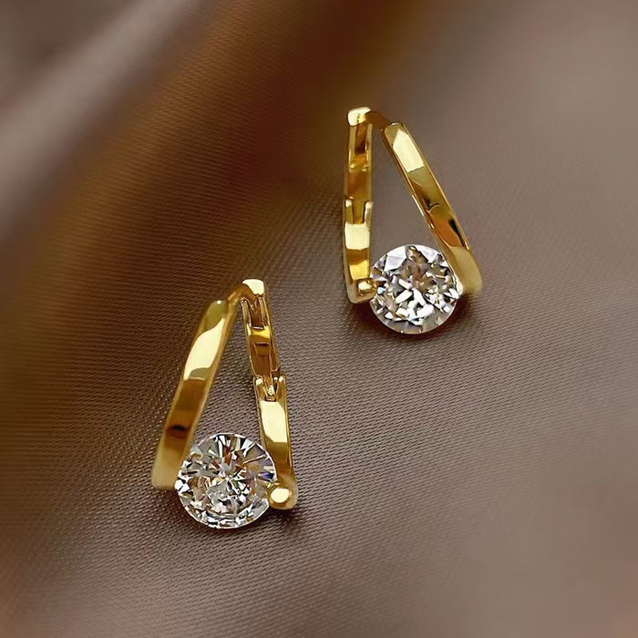 Wholesale Zircon Gold Hoop Earrings