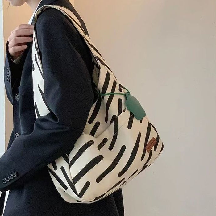 Wholesale Versatile Zebra Pattern Tutorial Bag Handbag Tote Bag Single Shoulder Canvas Bag