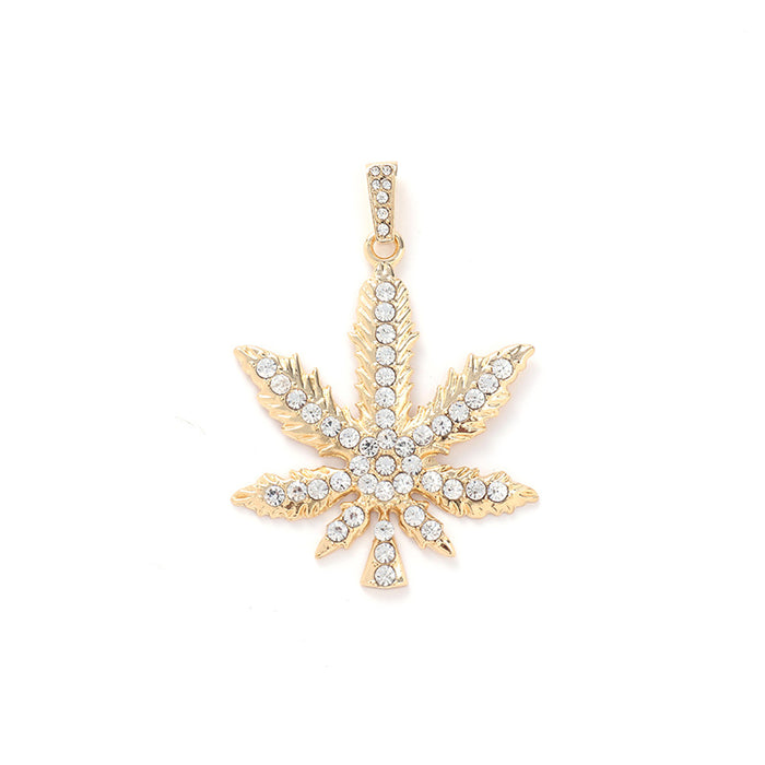 Wholesale Maple Leaf Diamond Pendant Necklace JDC-NE-RenQ005