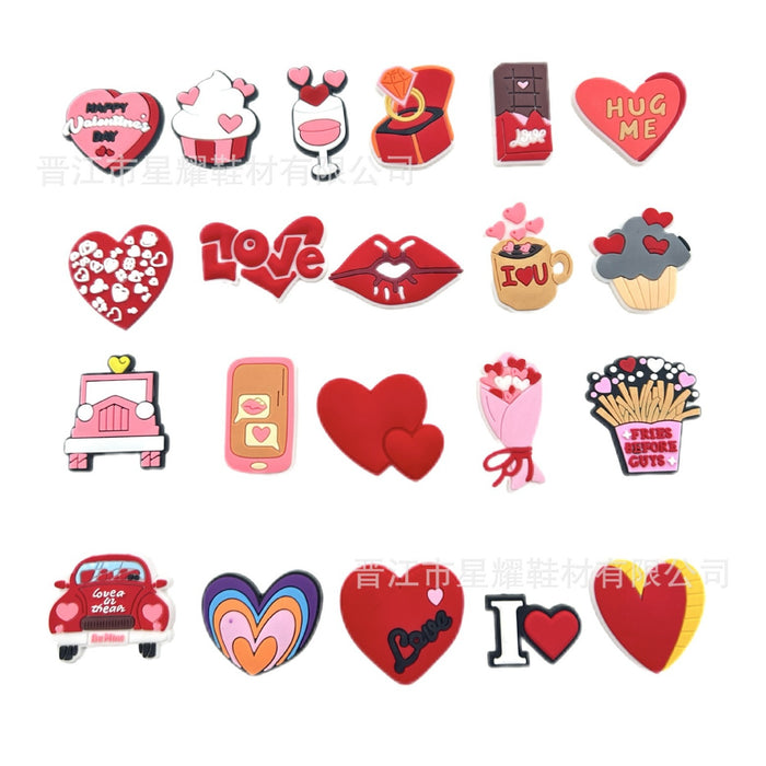 Wholesale Love Hole Shoes Flower Shoes Buckle DIY Removable Decorative Accessories Wholesale PVC Soft Rubber