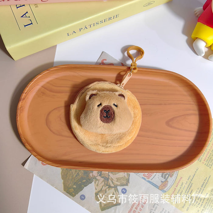 Wholesale Earphone bag, cute cartoon plush coin wallet, storage key bag
