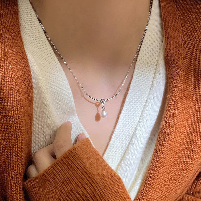 Wholesale Pearl Knot Necklace Chain Elegant Fashion Jewelry