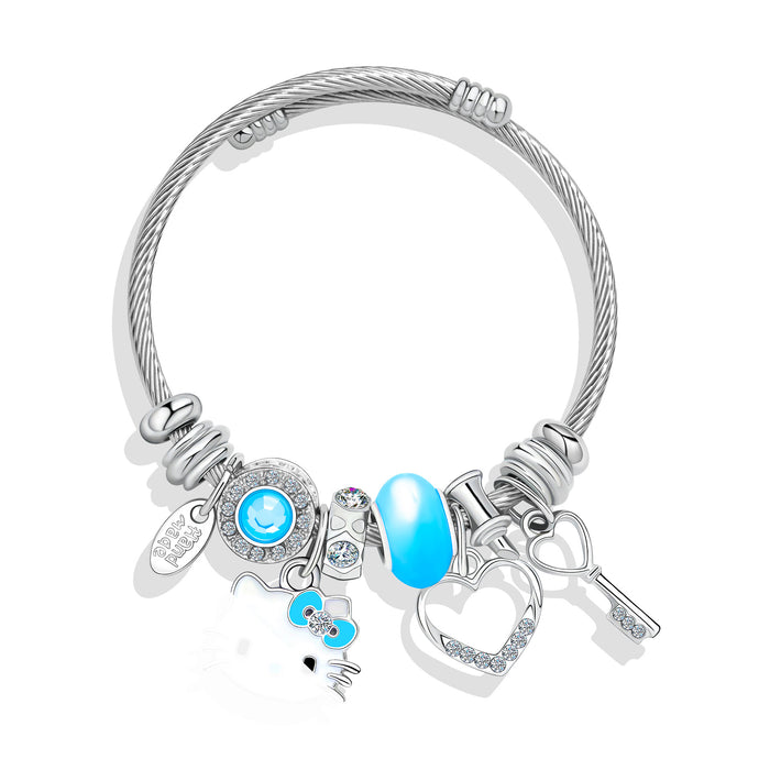 Wholesale Cartoon 3D Cat Beaded Bracelet