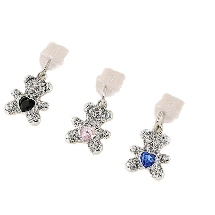 Wholesale Cute bear with rhinestones for phone dust plugs