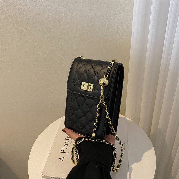 Wholesale Rhombus Chain PU Leather Small Crossbody Bag Trendy Street Style Fashion Accessory Gift Resale