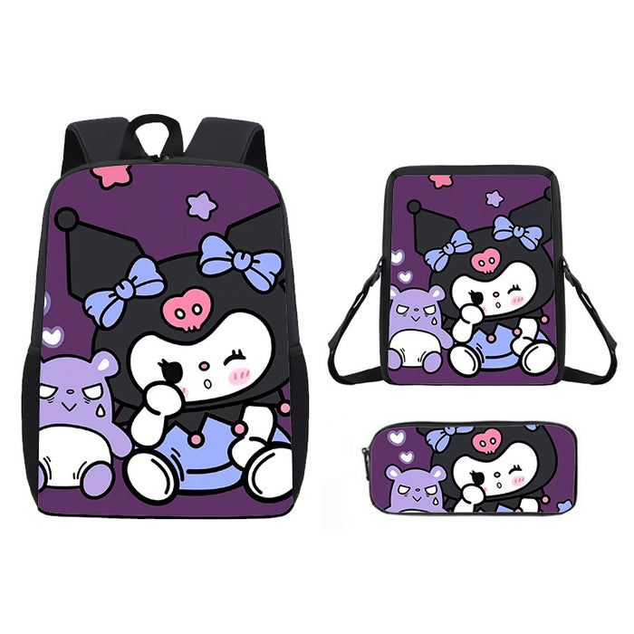 Wholesale Backpack Satchel Pencil Case Three-piece Student Schoolbag