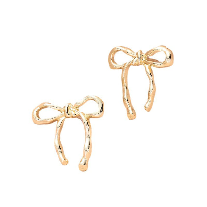 Wholesale Butterfly knot earrings, simple and fashionable, smooth and elegant earrings
