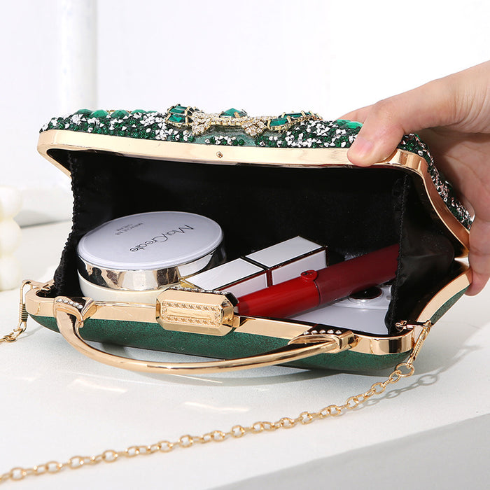 Wholesale Metal Hand-held Dinner Bag for Women with Diamond Inlay JDC-HB-MM002