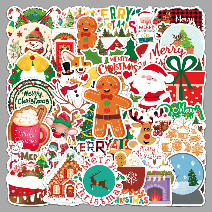 Wholesale 50pcs Christmas  Cartoon Holiday Decoration Stickers