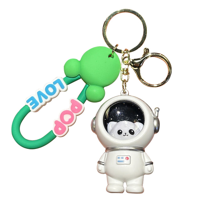 Wholesale Night light astronaut keychain romantic starry sky cute cartoon couple student backpack pendant